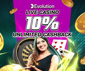 Evo Live Casino 10% Unlimited Weekly Cashback